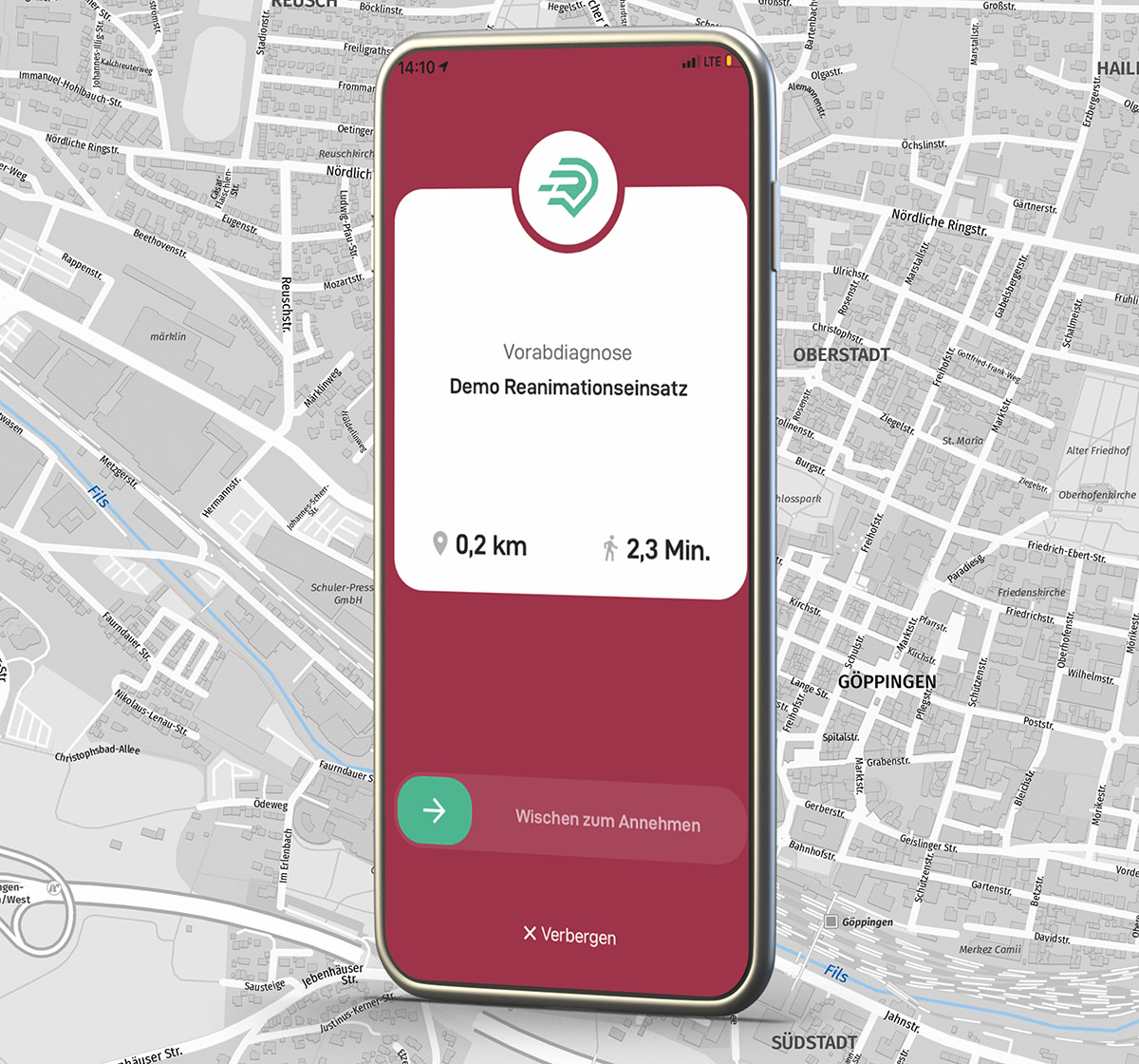 Die CORHELPER App bringt Ersthelfer und zu rettende Personen im Kreis Göppingen schneller zusammen